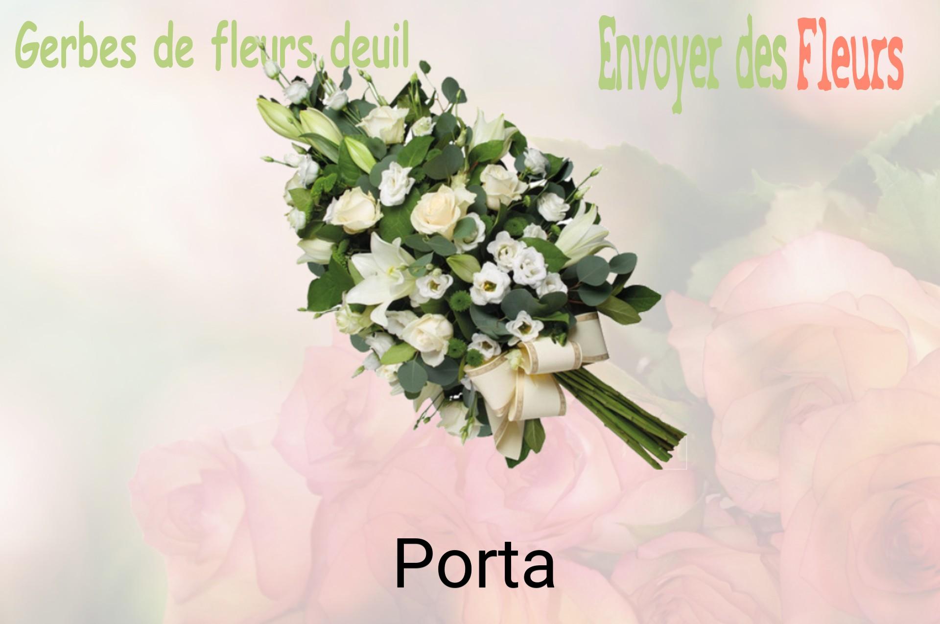 Gerbe de fleurs de deuil livrée à Porta